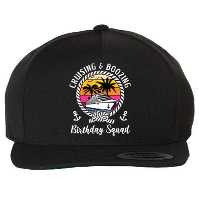 Funny Cruising And Boozing Birthday Cruise Birthday Squad Wool Snapback Cap