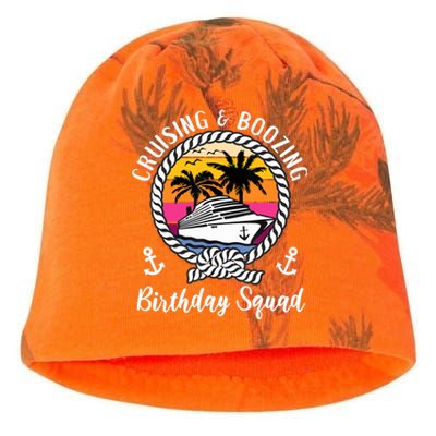 Funny Cruising And Boozing Birthday Cruise Birthday Squad Kati - Camo Knit Beanie