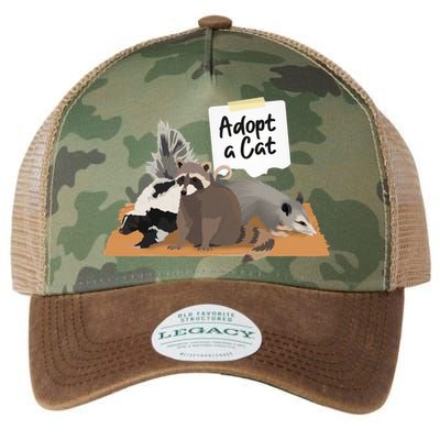 Funny Cute Adopt A Cat Skunk Raccoon Opossum Legacy Tie Dye Trucker Hat