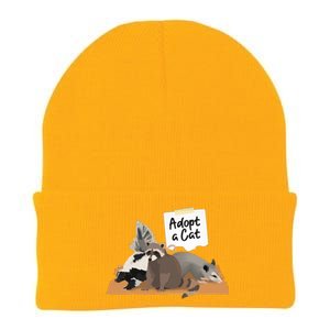 Funny Cute Adopt A Cat Skunk Raccoon Opossum Knit Cap Winter Beanie