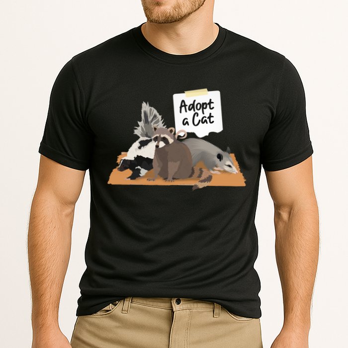 Funny Cute Adopt A Cat Skunk Raccoon Opossum Performance Shirt