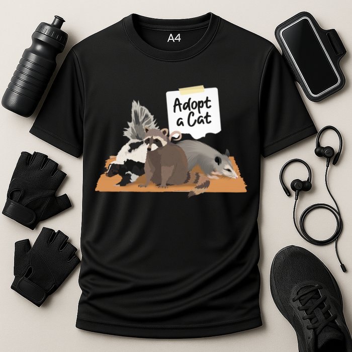 Funny Cute Adopt A Cat Skunk Raccoon Opossum Performance Shirt