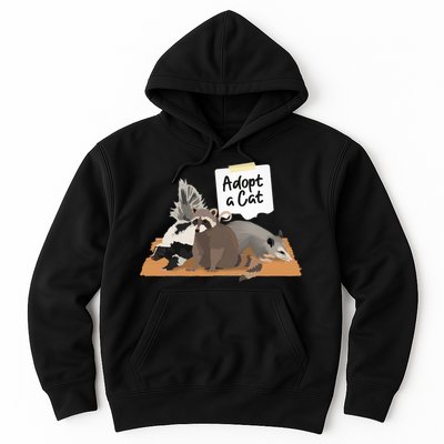 Funny Cute Adopt A Cat Skunk Raccoon Opossum Hoodie