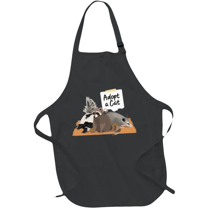 Funny Cute Adopt A Cat Skunk Raccoon Opossum Apron