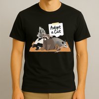 Funny Cute Adopt A Cat Skunk Raccoon Opossum T-Shirt