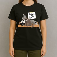 Funny Cute Adopt A Cat Skunk Raccoon Opossum T-Shirt