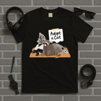 Funny Cute Adopt A Cat Skunk Raccoon Opossum T-Shirt