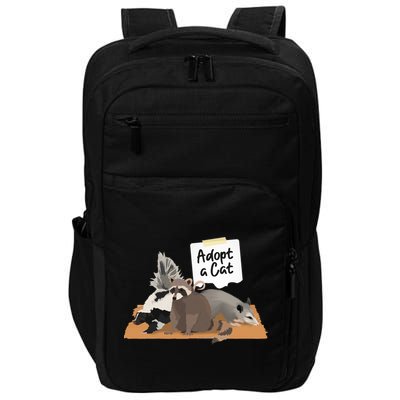 Funny Cute Adopt A Cat Skunk Raccoon Opossum Impact Tech Backpack