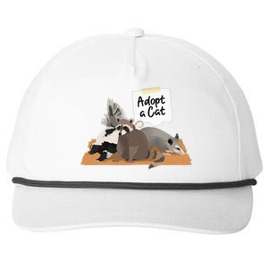 Funny Cute Adopt A Cat Skunk Raccoon Opossum Snapback Five-Panel Rope Hat