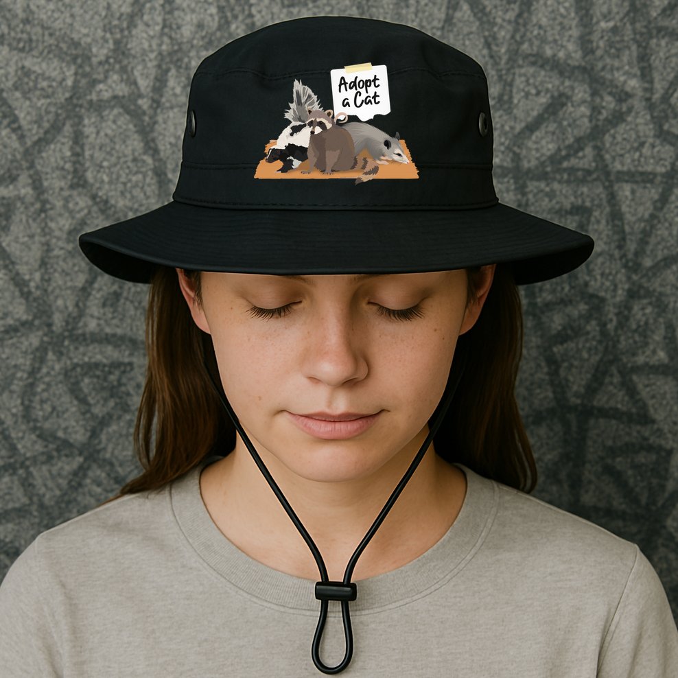 Funny Cute Adopt A Cat Skunk Raccoon Opossum Bucket Hat