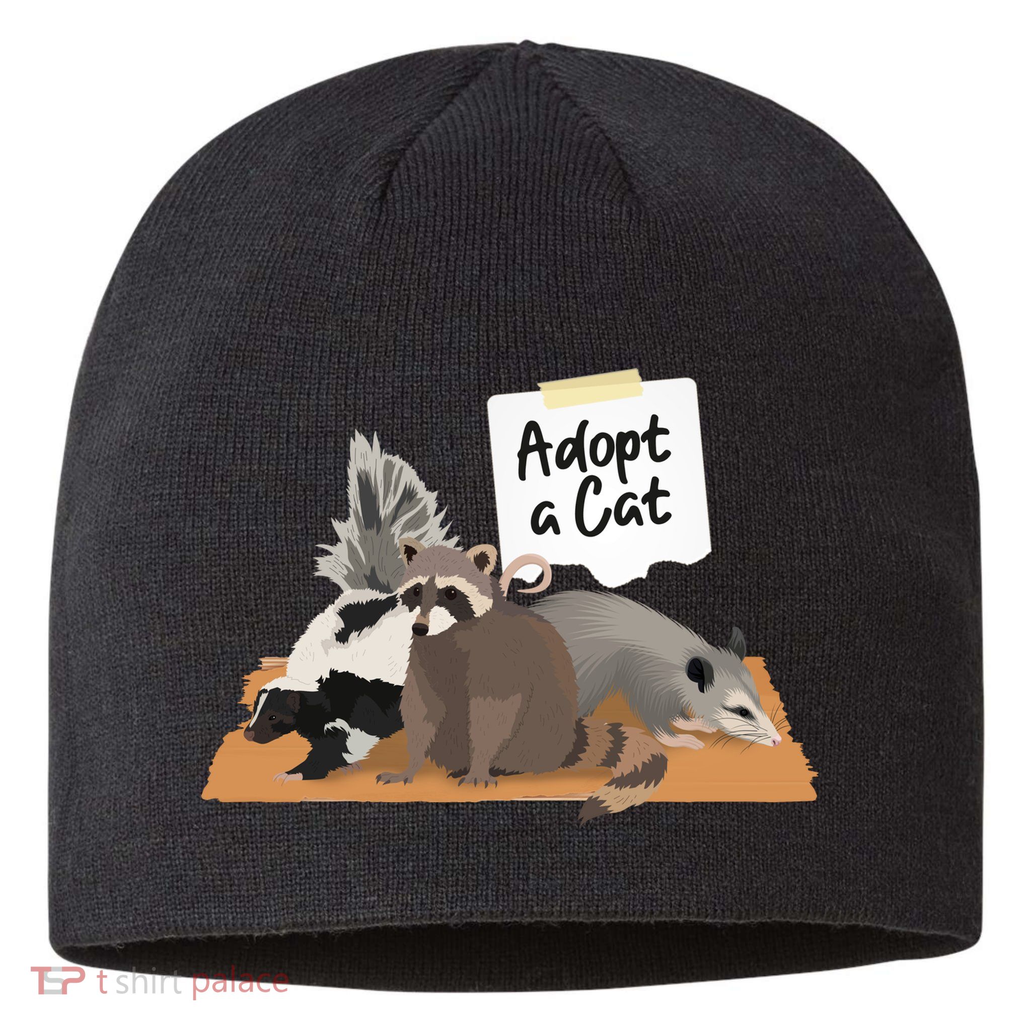 Funny Cute Adopt A Cat Skunk Raccoon Opossum Sustainable Beanie