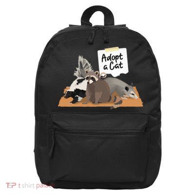 Funny Cute Adopt A Cat Skunk Raccoon Opossum 16 in Basic Backpack