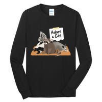 Funny Cute Adopt A Cat Skunk Raccoon Opossum Tall Long Sleeve T-Shirt