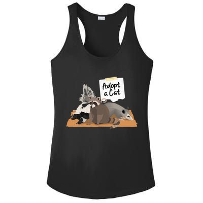 Funny Cute Adopt A Cat Skunk Raccoon Opossum Ladies PosiCharge Competitor Racerback Tank