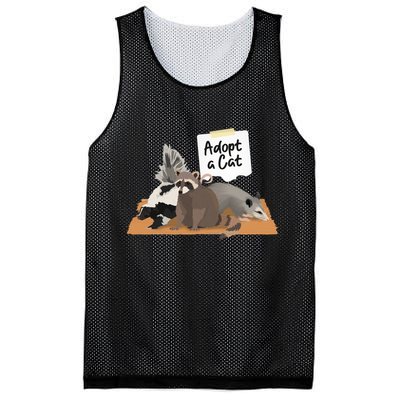 Funny Cute Adopt A Cat Skunk Raccoon Opossum Mesh Reversible Basketball Jersey Tank