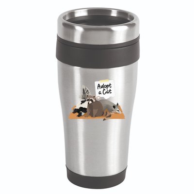 Funny Cute Adopt A Cat Skunk Raccoon Opossum 16oz Travel Tumbler