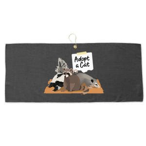 Funny Cute Adopt A Cat Skunk Raccoon Opossum Large Microfiber Waffle Golf Towel