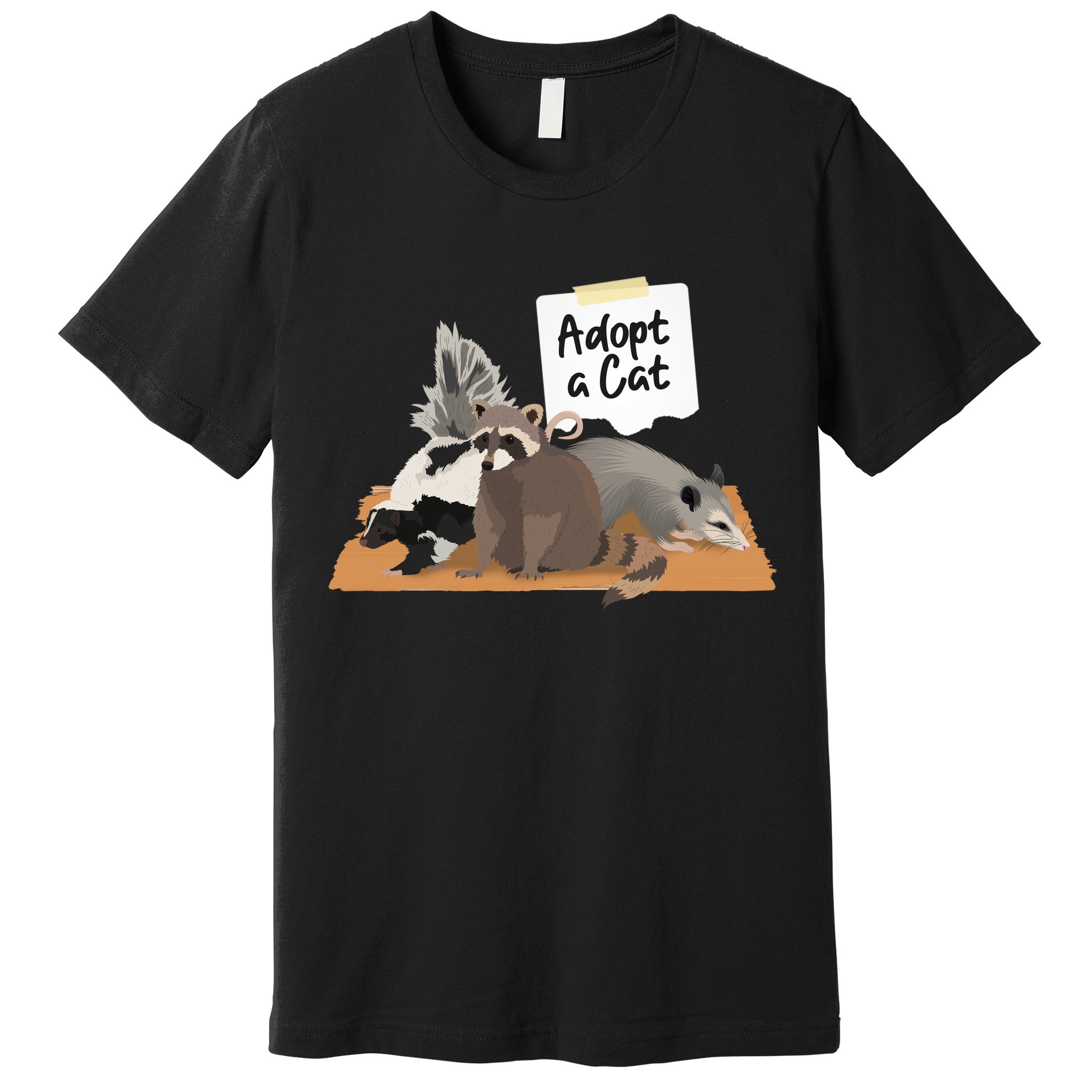 Funny Cute Adopt A Cat Skunk Raccoon Opossum Premium T-Shirt