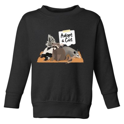 Funny Cute Adopt A Cat Skunk Raccoon Opossum Toddler Sweatshirt