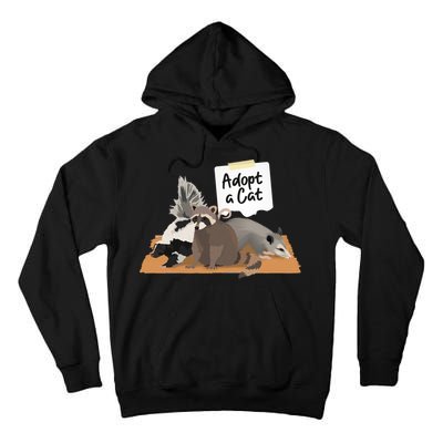 Funny Cute Adopt A Cat Skunk Raccoon Opossum Tall Hoodie