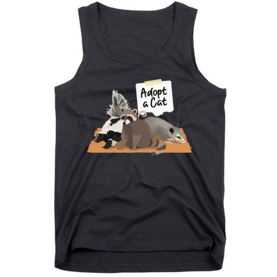 Funny Cute Adopt A Cat Skunk Raccoon Opossum Tank Top