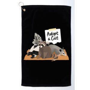 Funny Cute Adopt A Cat Skunk Raccoon Opossum Platinum Collection Golf Towel