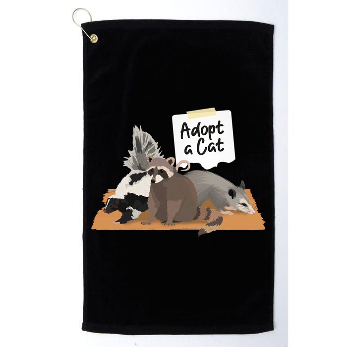 Funny Cute Adopt A Cat Skunk Raccoon Opossum Golf Towel