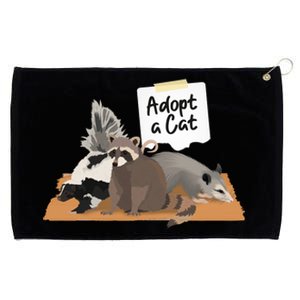 Funny Cute Adopt A Cat Skunk Raccoon Opossum Grommeted Golf Towel