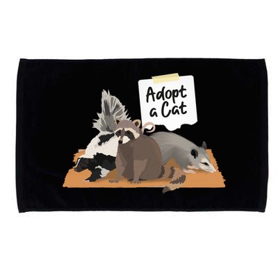 Funny Cute Adopt A Cat Skunk Raccoon Opossum Microfiber Hand Towel