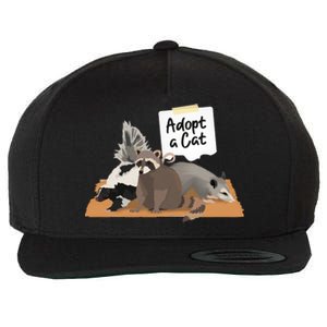 Funny Cute Adopt A Cat Skunk Raccoon Opossum Wool Snapback Cap