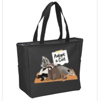 Funny Cute Adopt A Cat Skunk Raccoon Opossum Zip Tote Bag