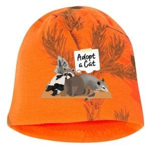 Funny Cute Adopt A Cat Skunk Raccoon Opossum Kati - Camo Knit Beanie