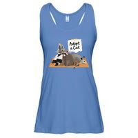 Funny Cute Adopt A Cat Skunk Raccoon Opossum Ladies Essential Flowy Tank