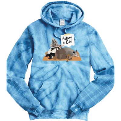 Funny Cute Adopt A Cat Skunk Raccoon Opossum Tie Dye Hoodie