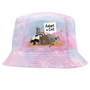 Funny Cute Adopt A Cat Skunk Raccoon Opossum Tie-Dyed Bucket Hat