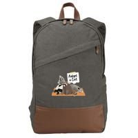 Funny Cute Adopt A Cat Skunk Raccoon Opossum Cotton Canvas Backpack