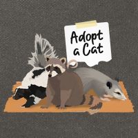 Funny Cute Adopt A Cat Skunk Raccoon Opossum Cotton Canvas Backpack