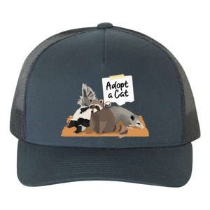 Funny Cute Adopt A Cat Skunk Raccoon Opossum Yupoong Adult 5-Panel Trucker Hat