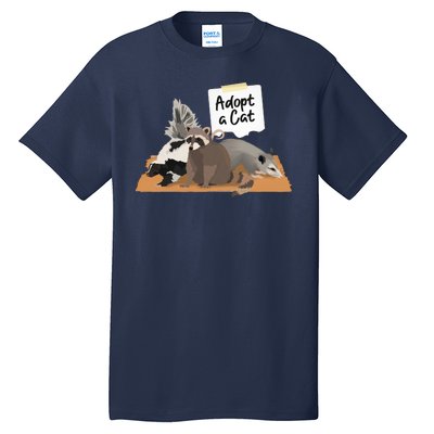 Funny Cute Adopt A Cat Skunk Raccoon Opossum Tall T-Shirt