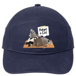 Funny Cute Adopt A Cat Skunk Raccoon Opossum 7-Panel Snapback Hat