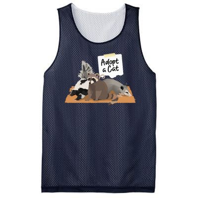 Funny Cute Adopt A Cat Skunk Raccoon Opossum Mesh Reversible Basketball Jersey Tank