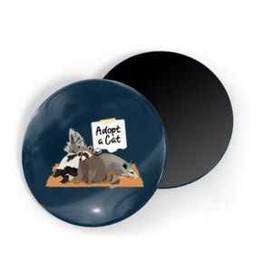 Funny Cute Adopt A Cat Skunk Raccoon Opossum Magnet