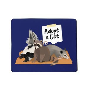 Funny Cute Adopt A Cat Skunk Raccoon Opossum Mousepad