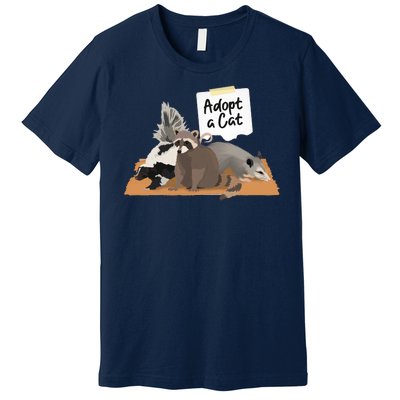 Funny Cute Adopt A Cat Skunk Raccoon Opossum Premium T-Shirt