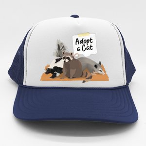 Funny Cute Adopt A Cat Skunk Raccoon Opossum Trucker Hat