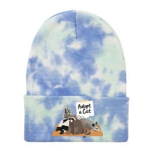 Funny Cute Adopt A Cat Skunk Raccoon Opossum Tie Dye 12in Knit Beanie