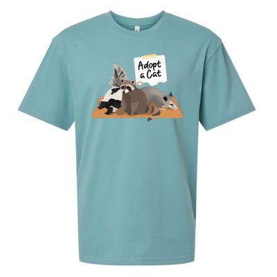 Funny Cute Adopt A Cat Skunk Raccoon Opossum Sueded Cloud Jersey T-Shirt