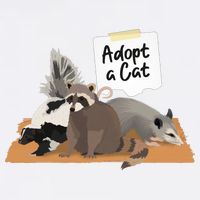 Funny Cute Adopt A Cat Skunk Raccoon Opossum Garment-Dyed Sweatshirt