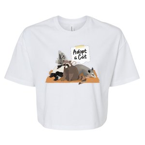 Funny Cute Adopt A Cat Skunk Raccoon Opossum Bella+Canvas Jersey Crop Tee