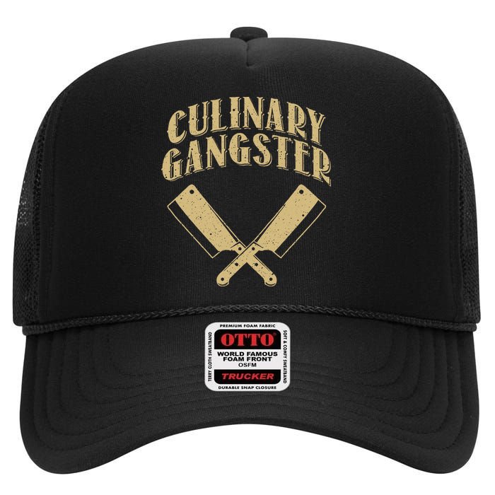 Funny Chef Art For Kitchen Restaurant Cooking Lovers High Crown Mesh Back Trucker Hat